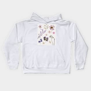 Lilac Dried Flowers Cottagecore Collage Kids Hoodie